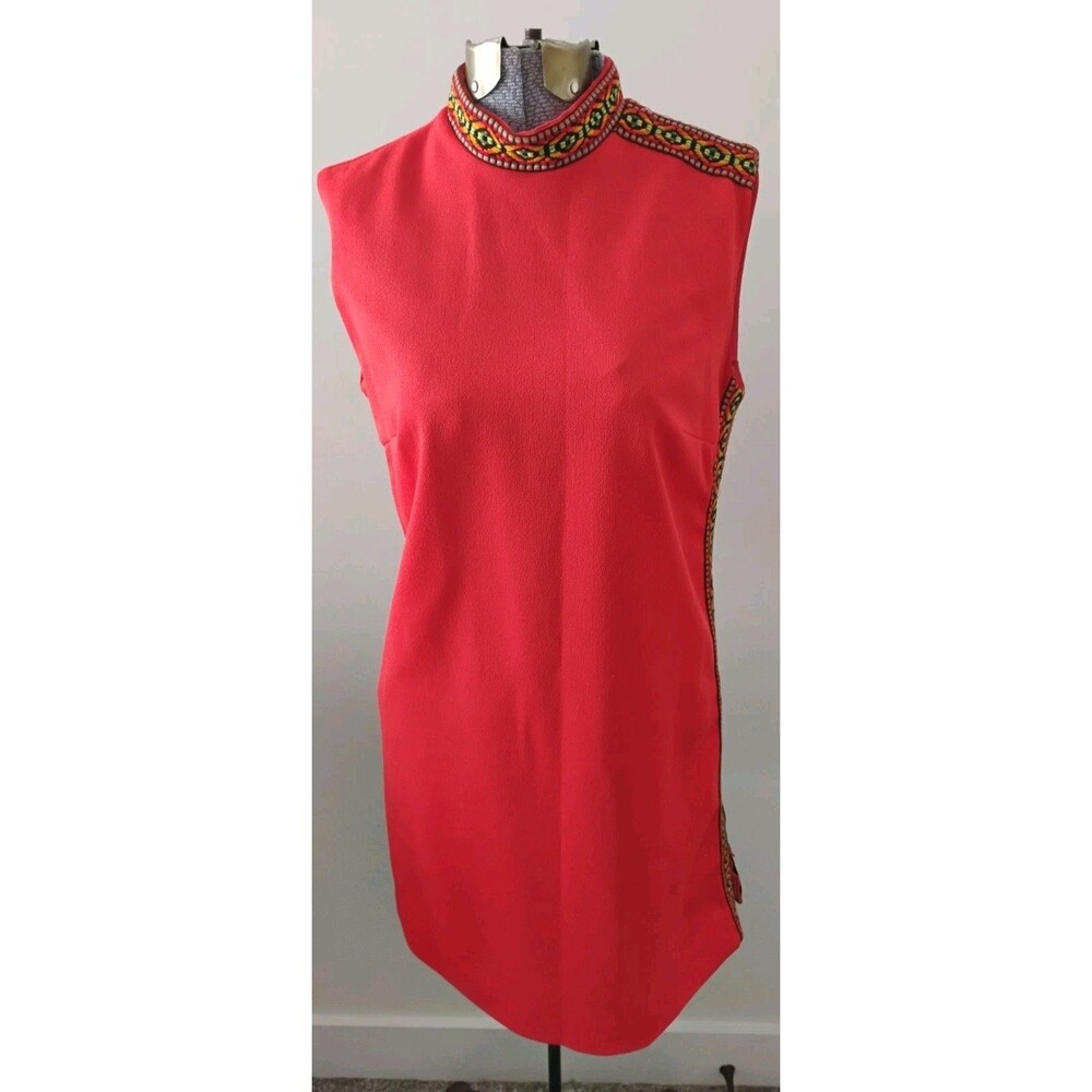 True Vtg 60s 70s MOD Mini Dress MCM GO-GO Side Zip S USA Groovy Statement